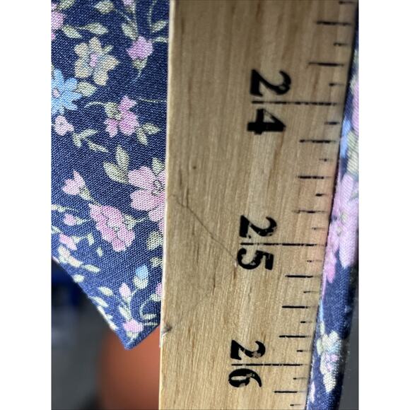 Paul Frederick Floral Print Silk Tie Mens Necktie Blue Pink 3" x 62" - Picture 7 of 9